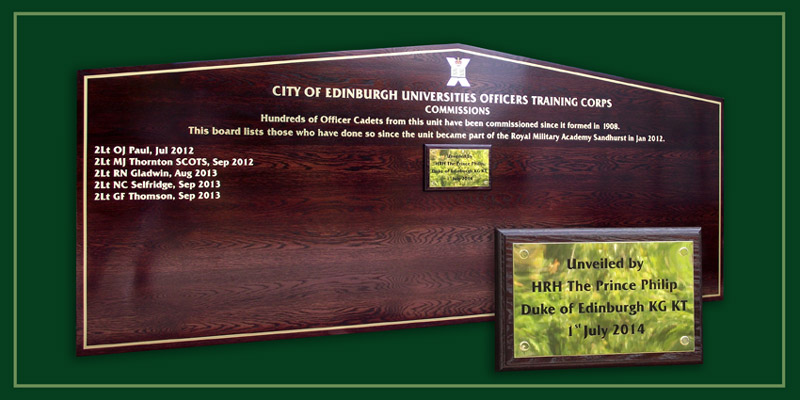 Universities Officers Training Corps honours board in Edinburgh