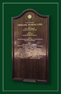 Oak framed donors board.