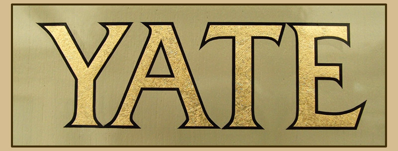 Florentine gold lettering on a clear Perspex honours board