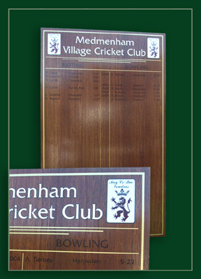 Best cricket feats, including fifers and centuries are recorded on this board.